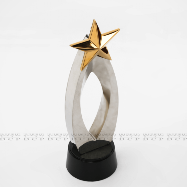 Acrylic with Brass and Top Star Trophy