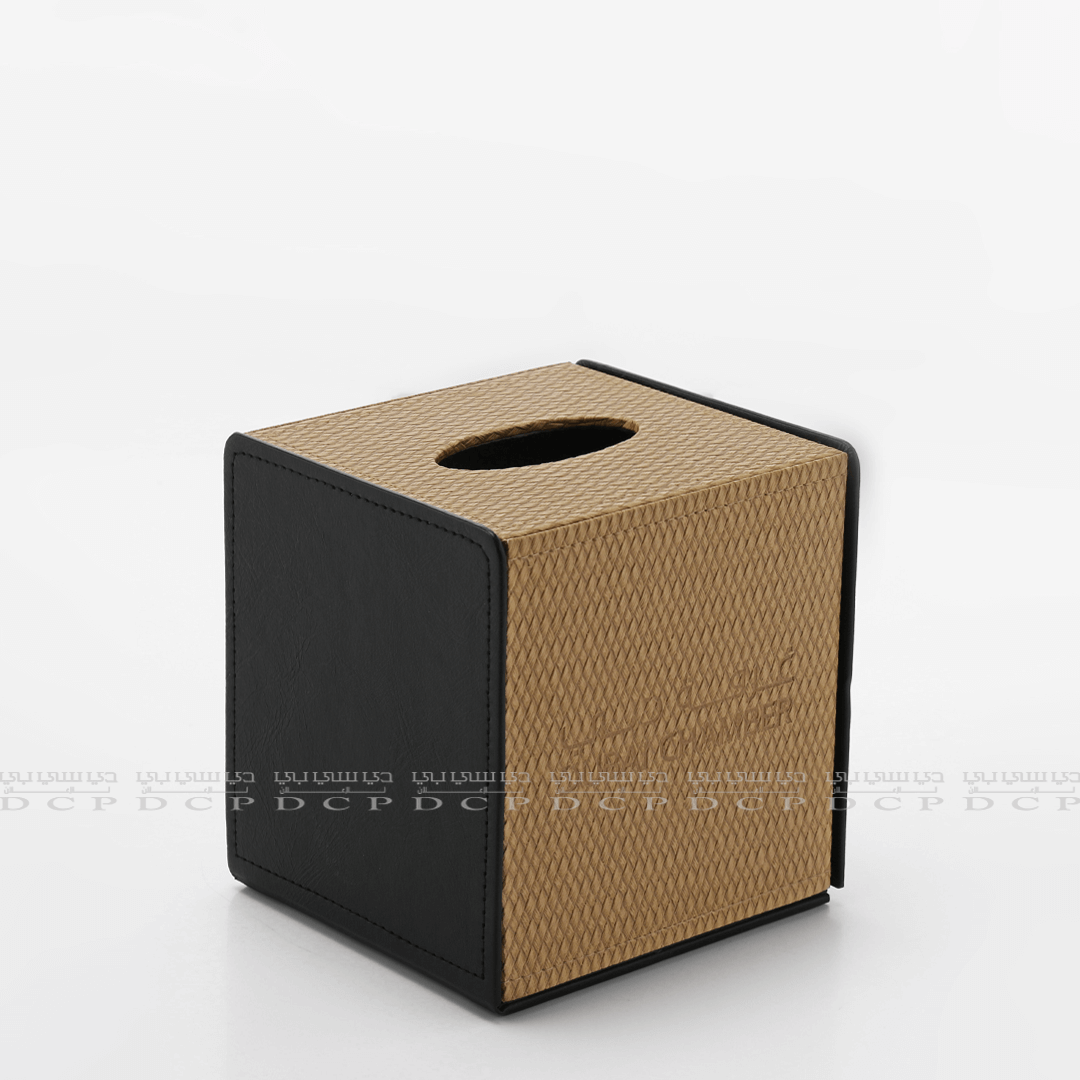 Full view of a PU Leather Tissue Box with Modern Design, ideal for homes and offices