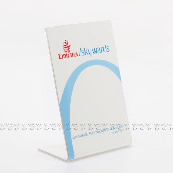 Full view of a clear acrylic sign board with personalized text, offering a modern and professional look