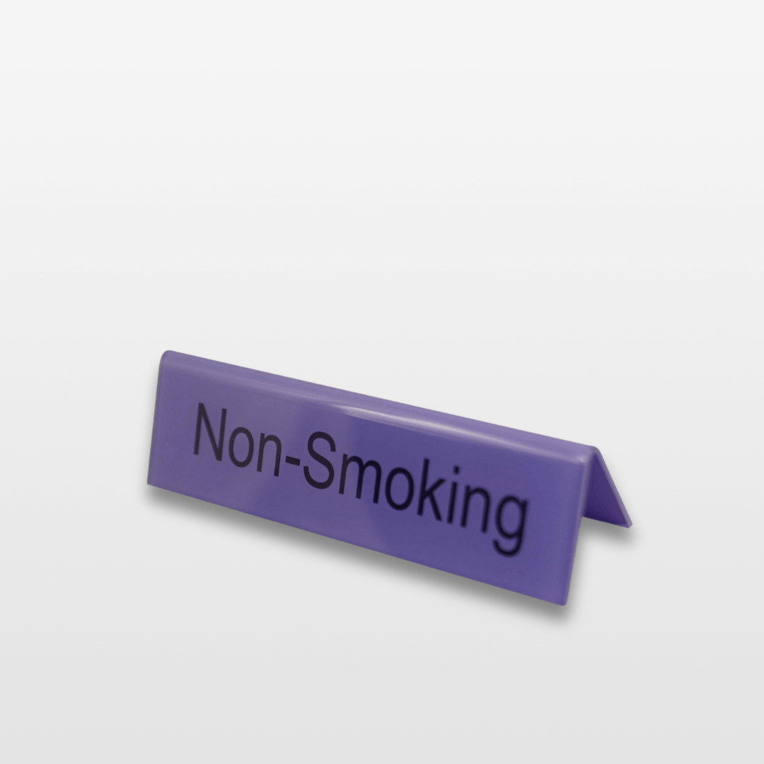 Full view of the acrylic no smoking sign, designed for clear visibility and durability