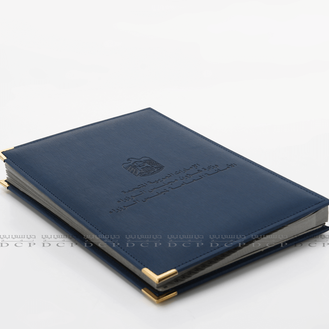 Full view of an elegant PU signature folder with a polished finish, designed for corporate events and signing ceremonies
