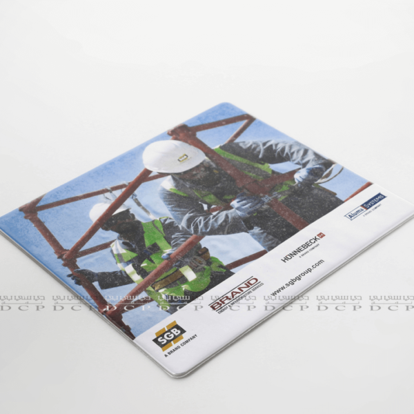 Full view of a personalized mouse pad featuring a smooth surface and custom design for work or gaming use